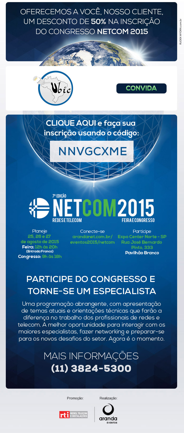 Evento  NetCom 2015 - UBIC -  Participe e Divulgue